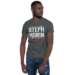 Steph Morin Summertime grey T-shirt white logo